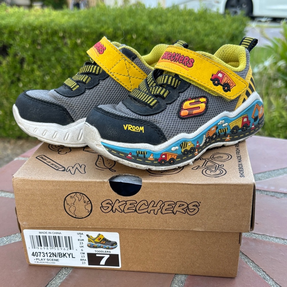 Skechers Kids' Vroom Trucks Sneakers - Black and Yellow